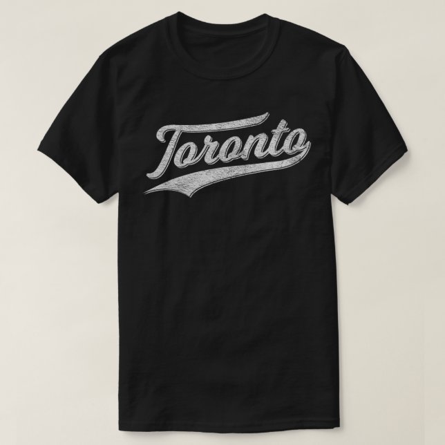 TORONTO CANADA SPORTS BASEBALL SCRIPT CURSIVE FLAG T SHIRT (Design framsida)