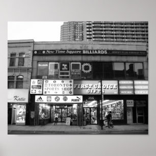 Toronto Canada Store Front Black and White Photo Poster