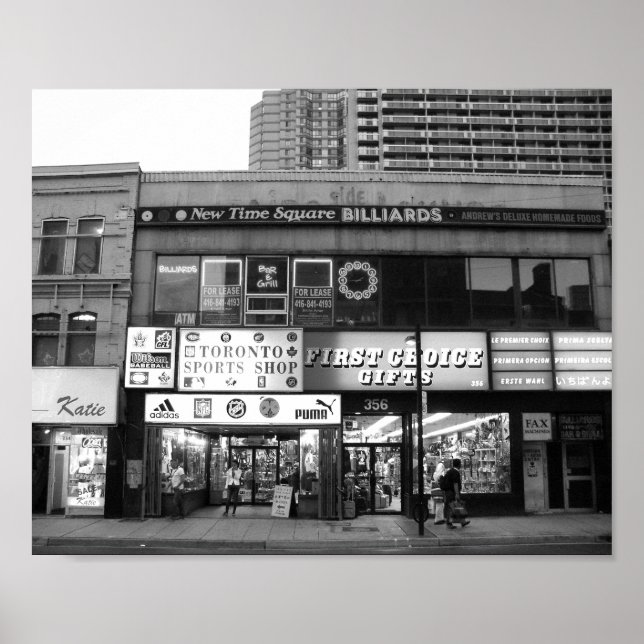 Toronto Canada Store Front Black and White Photo Poster (Framsidan)