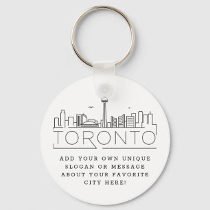 Toronto, Canada Stylized Skyline Anpassningsbar S Nyckelring
