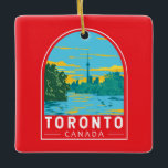 Toronto Canada Travel Art Vintage Julgransprydnad Keramik<br><div class="desc">Träningskonstruktion för Toronto-reflektor. Toronto,  huvudstad i provinsen Ontario,  är en stor kanadensisk stad längs Sjö Ontarios nordvästra strand.</div>