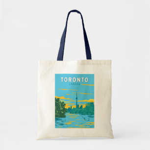 Toronto Canada Travel Art Vintage Tygkasse