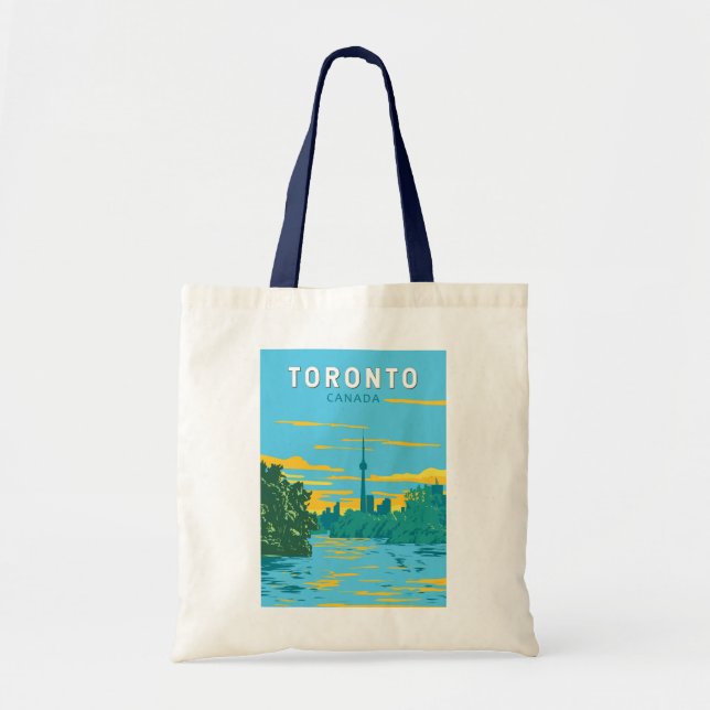Toronto Canada Travel Art Vintage Tygkasse (Framsidan)