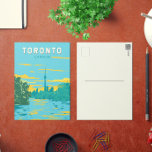 Toronto Canada Travel Art Vintage Vykort<br><div class="desc">Träningskonstruktion för Toronto-reflektor. Toronto,  huvudstad i provinsen Ontario,  är en stor kanadensisk stad längs Sjö Ontarios nordvästra strand.</div>