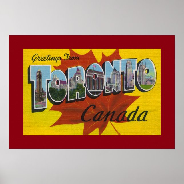 Toronto Canada Vintage resor Art Poster (Framsidan)
