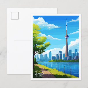 Toronto Canada vintage resor illustration Vykort