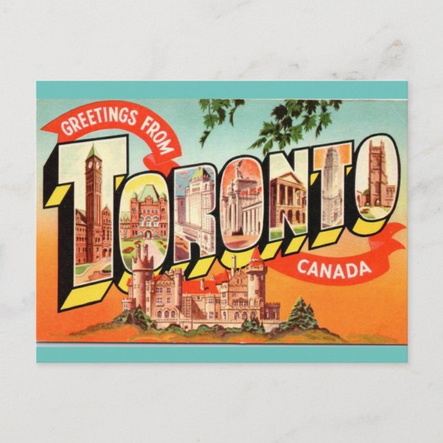 Toronto Canada vintage resor Vykort (Framsida)
