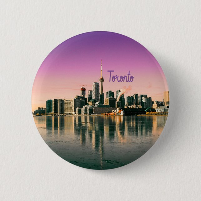 Toronto Capital of Ontario Canada City Skyline Knapp (Framsida)