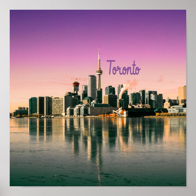 Toronto Capital of Ontario Canada City Skyline Poster (Framsidan)