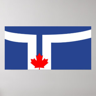 Toronto city flagga canada symbol poster