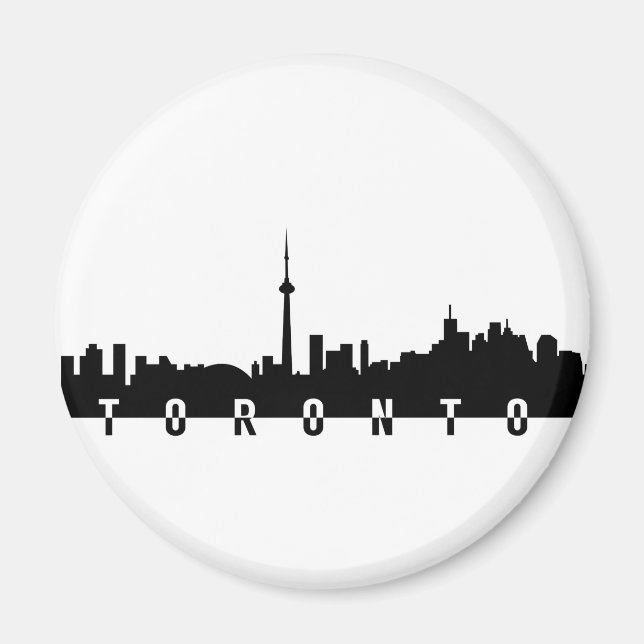 Toronto cityscape canada Stadssymbol svart silhoue Magnet (Framsidan)