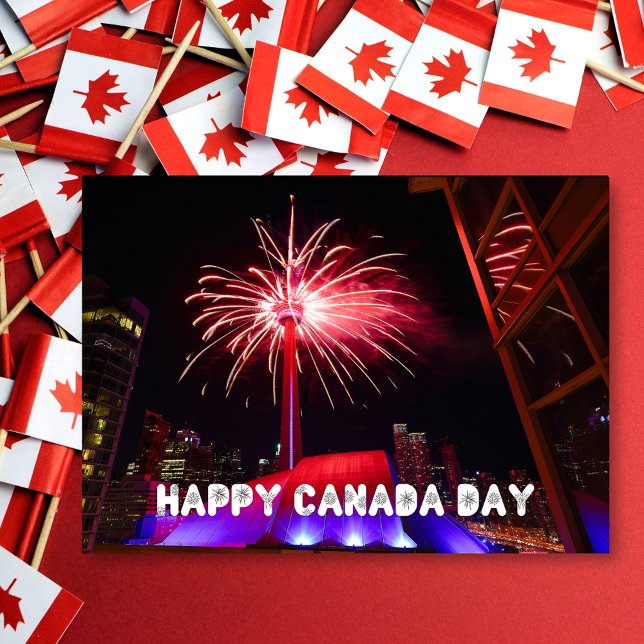 Toronto CN Torn Fireworks Lycklig Canada Day Kort (Skapare uppladdad)