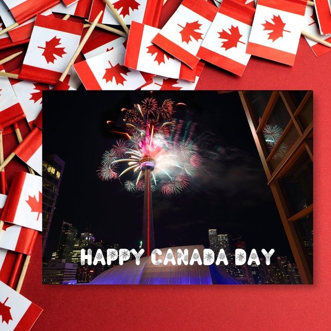 Toronto CN Torn Fireworks Lycklig Canada Day Kort (Skapare uppladdad)
