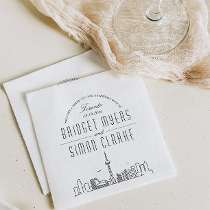 Toronto Deco Skyline Händelse Bröllop Pappersservett