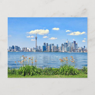 Toronto Downtown Vatten View Ontario River Island Vykort