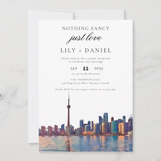 Toronto Elopement Bröllopsmottagning Inbjudningar (Framsida)