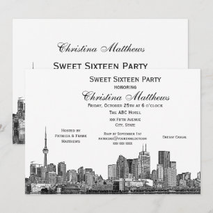 Toronto Etch DIY BG Färg Söt 16 Vit Inbjudningar