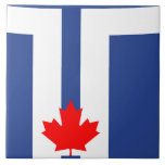 Toronto Flag Tile Kakelplatta<br><div class="desc">Add a touch of Toronto pride to your space with this patriotic tile featuring the official flag of Toronto, Ontario, Canada! This decorative tile highlights the bold and modern design of Toronto’s city flag, with its iconic white stylized “T” representing the city’s architecture and layout, embracing a vivid red maple...</div>