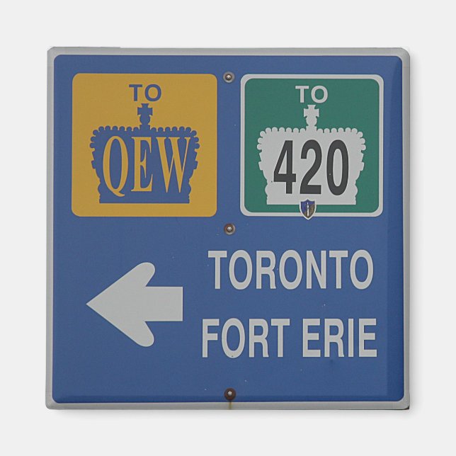 Toronto, Fort Erie Canada Road Sign Magnet (Framsidan)
