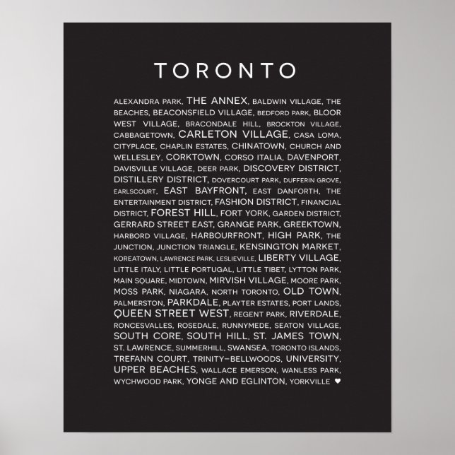 Toronto-grannar Poster - svartvitt (Framsidan)