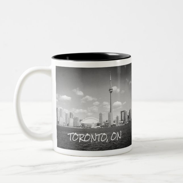 Toronto Greyscale Cityscape Två-Tonad Mugg (Vänster)