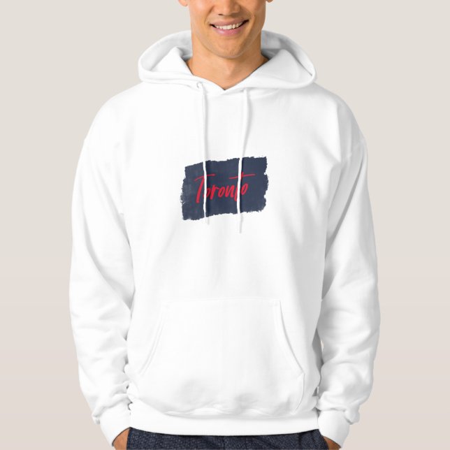 Toronto Handskriftlig Red Typography Hoodie (Framsida)