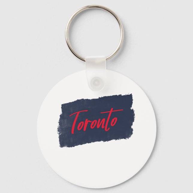 Toronto Handskriftlig Red Typography Nyckelring (Framsida)