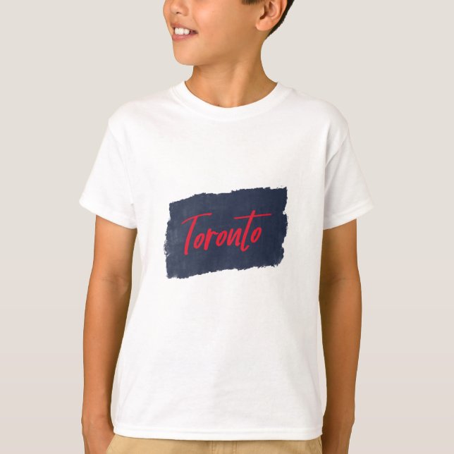 Toronto Handskriftlig Red Typography T-Shirt (Framsida)