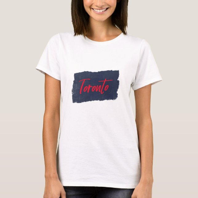 Toronto Handskriftlig Red Typography T Shirt (Framsida)