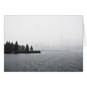 Toronto Harbour Skyline i Rain Hälsningskort