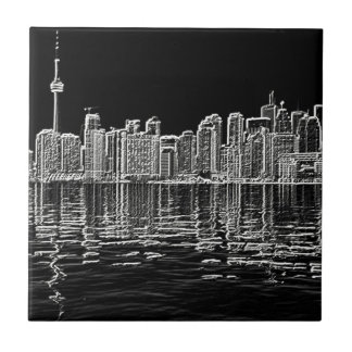 Toronto horisont i svartvitt kakelplatta