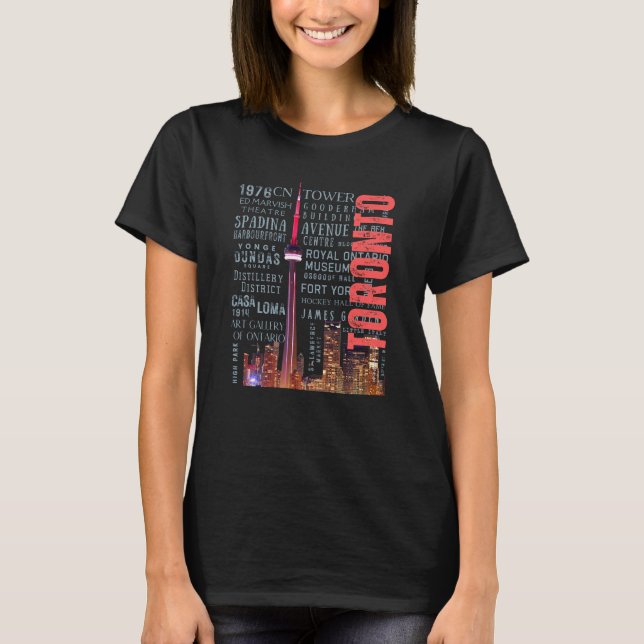 Toronto Iconic Landmarks T Shirt (Framsida)