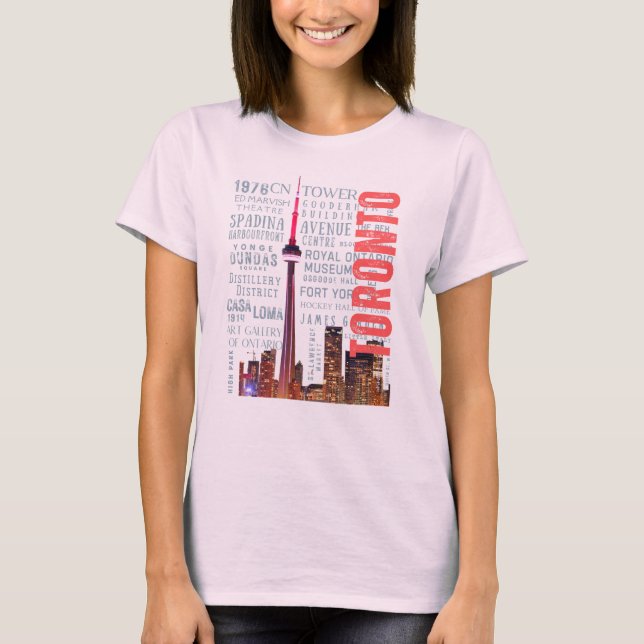 Toronto Iconic Landmarks T Shirt (Framsida)