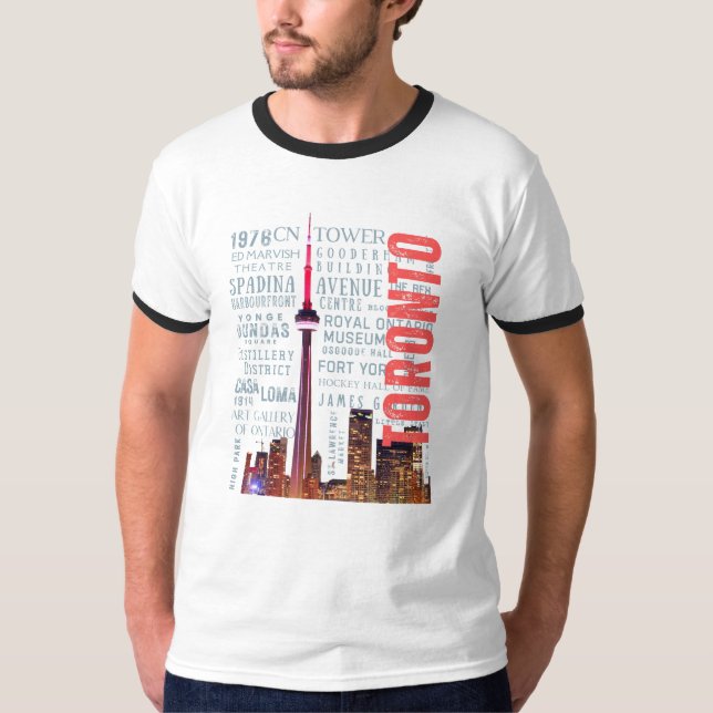 Toronto Iconic Landmarks T Shirt (Framsida)