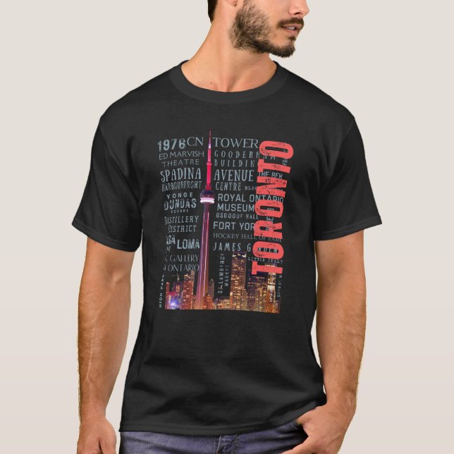 Toronto Iconic Landmarks T Shirt (Framsida)