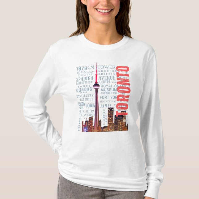 Toronto Iconic Landmarks T Shirt (Framsida)
