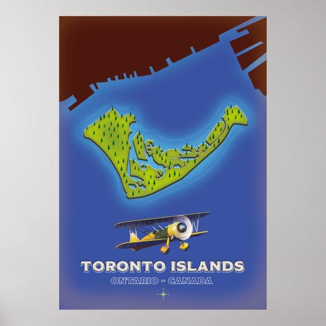 Toronto Islands, Ontario, Kanada karta Poster (Framsidan)
