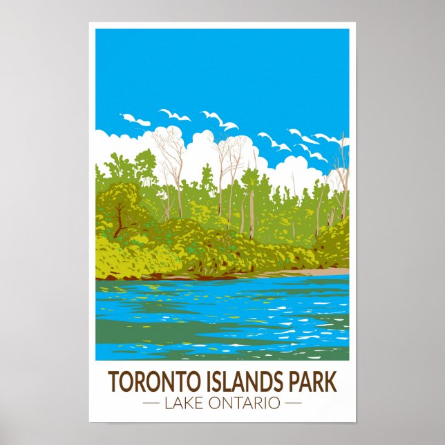 Toronto Islands Park Resa Konst Vintage Poster (Framsidan)