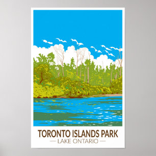 Toronto Islands Park Travel Art Vintage Poster