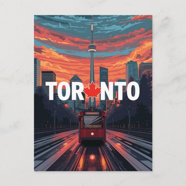 Toronto Kanada CN Tower Spårvagn Vykort (Framsida)