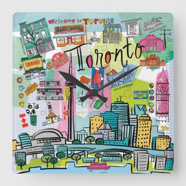 Toronto, Kanada Fyrkantig Klocka (Framsida)