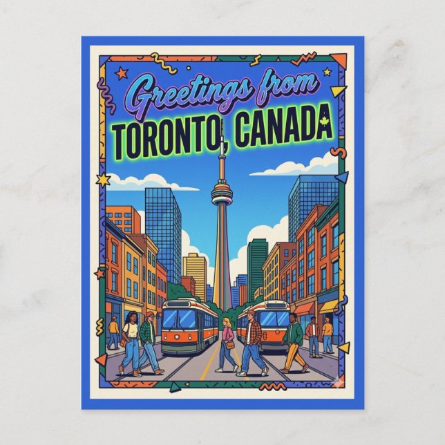Toronto Kanada Hälsningar Retro Vykort (Framsida)