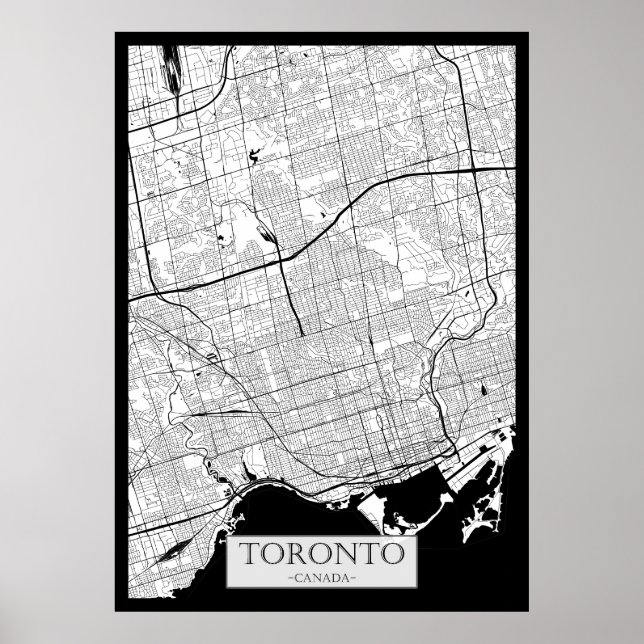 Toronto Kanada Karta Poster (Framsidan)