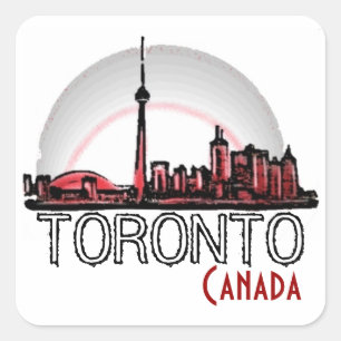 Toronto Kanada konstnärliga horisontklistermärke Fyrkantigt Klistermärke