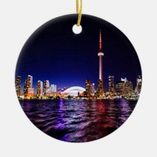 Toronto Kanada natthorisont Julgransprydnad Keramik