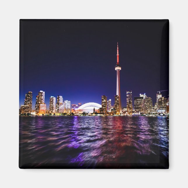 Toronto, Kanada Night Skyline Magnet (Framsidan)