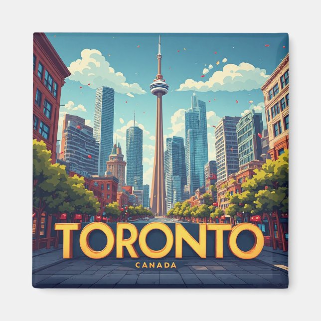 🍁 Toronto Kanada Resminne Magnet (Framsidan)