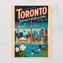 Toronto Kanada Retro Resemålning Poster Konst