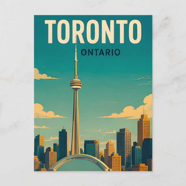 Toronto Kanada Siluett CN Tower Resa Souvenir Vykort (Framsida)