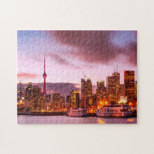Toronto Kanada  siluett stadsbild. Pussel (Horisontell)